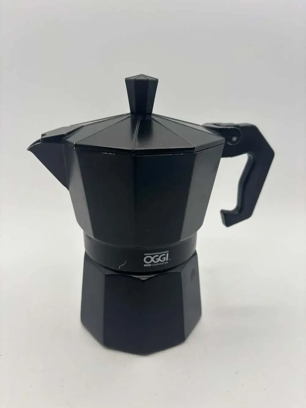 Oggi Corporation Black Aluminum Stovetop Moka Pot Espresso Maker